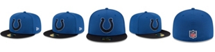 New Era Men's Royal, Black Indianapolis Colts 2021 NFL Sideline Road 59FIFTY Fitted Hat
